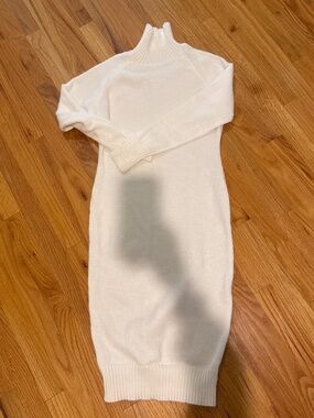 White sweater dress